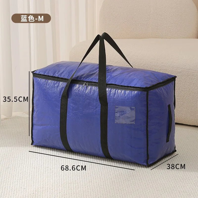 Extra Large Clear Moving Storage Bags - Heavy-Duty Zipper Totes with Handles for Clothes, Blankets & Closet Organization