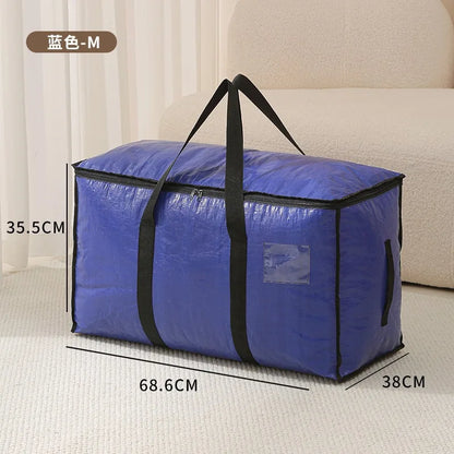 Extra Large Clear Moving Storage Bags - Heavy-Duty Zipper Totes with Handles for Clothes, Blankets & Closet Organization