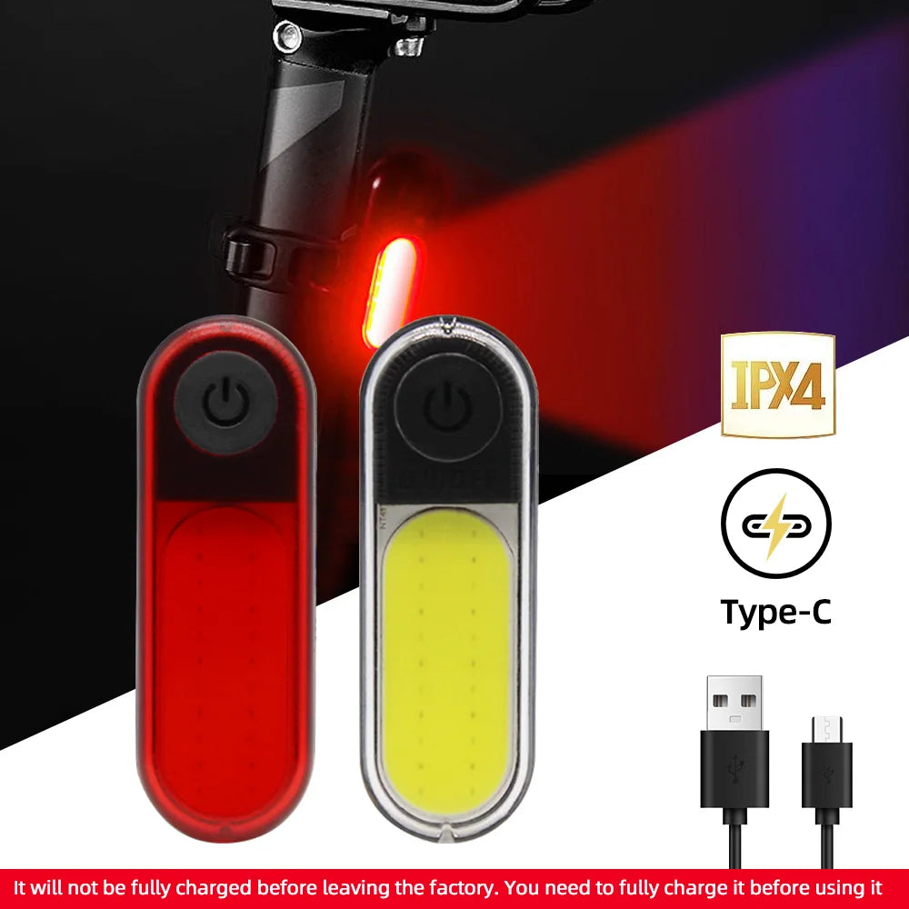 USB Charging LED Bicycle Tail Light – Flashing Rear Warning Light for Night Riding on Mountain Bikes