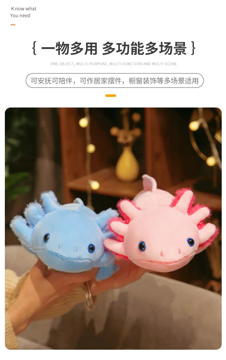 Kawaii Colorful Newt Plush Toy — 23-80cm Cute Axolotl Salamander Stuffed Animal, Fuzzy Long Pillow Cushion for Kids Gift