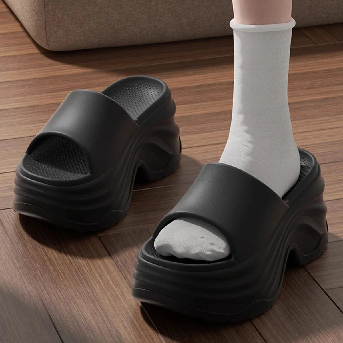 Women's Platform EVA Sandals - Thick Sole Anti-Slip High-Heel Slippers