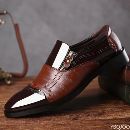 Men’s Pointed Toe Formal Shoes - Comfortable Low-Cut Office, Wedding and Daily Dress Shoes Large Size