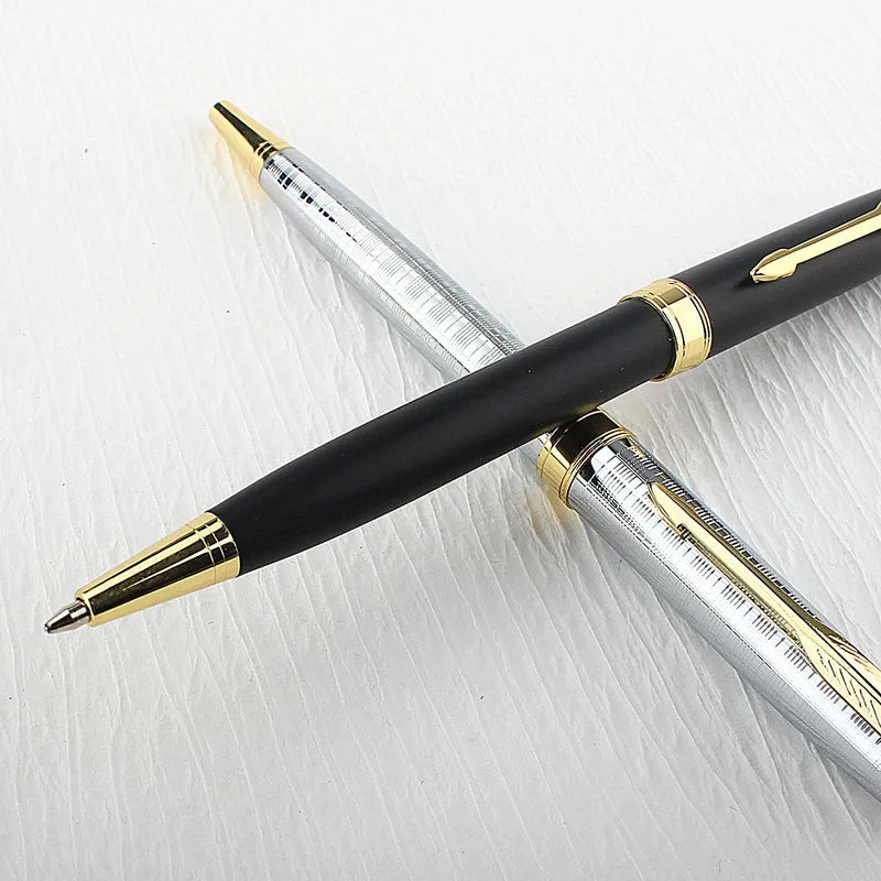 Luxury 0.7mm Metal Rollerball Pen – Blue Ink Gold Steel Signature Pen for Office & School Writing