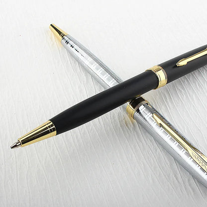 Luxury 0.7mm Metal Rollerball Pen – Blue Ink Gold Steel Signature Pen for Office & School Writing
