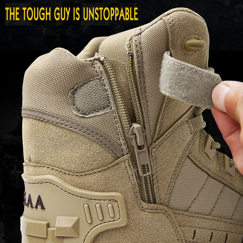 Men's Tactical Hiking Boots - Shock-Absorbing Non-Slip Desert Boots for Winter Outdoor Camping & Trekking