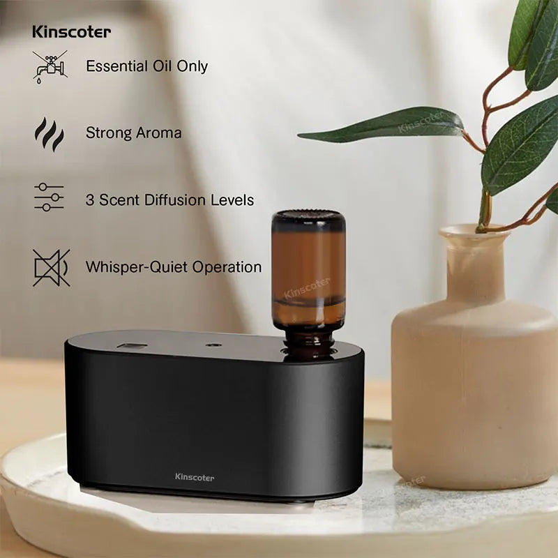 KINSCOTER Portable Waterless Aroma Diffuser - Compact Essential Oil Nebulizer, Ideal Scent Machine for Gifting