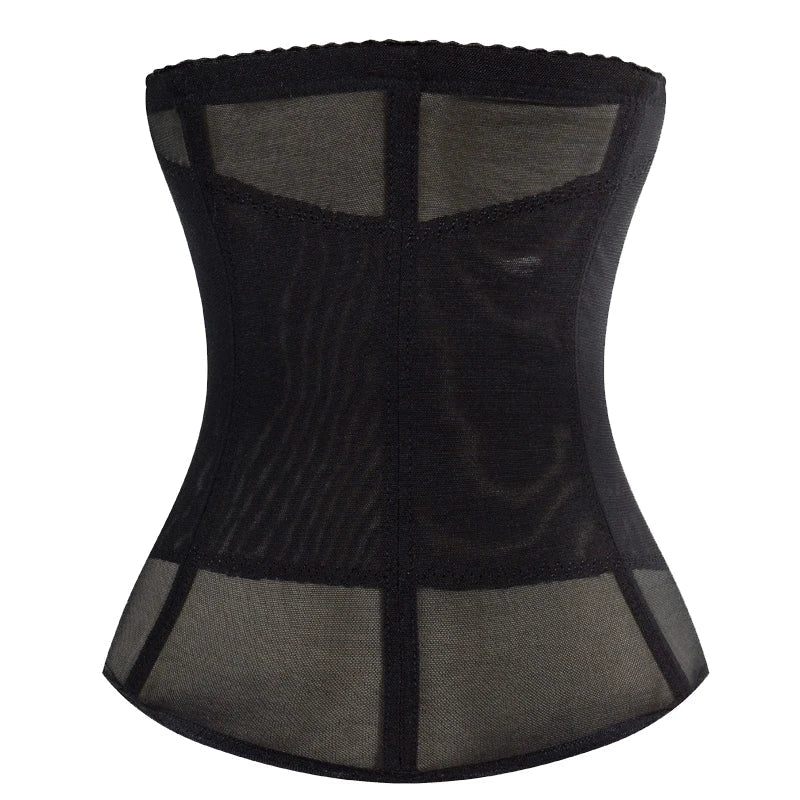Colombian Mesh Embroidered Waist Trainer Corset Body Shaper for Women – Belly Control Shapewear