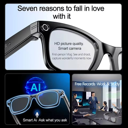 800W AI Smart Camera Glasses for Men – Color-Changing Smart Sunglasses with Translation, Photo & Video Recording, Waterproof Call Eyewear