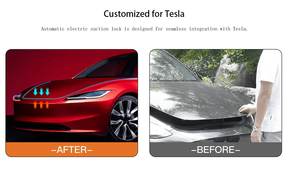 Electric Suction Front Trunk Closer for Tesla Model 3/Y/S/X Highland 2024 – Power Frunk Automatic Soft Closing Lock
