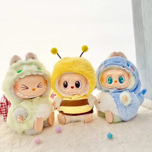 Cute Cartoon Green Dinosaur Outfit for Labubu Plush – Style Shark Macaron Clothes & Accessories