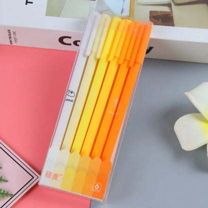 6-Piece Lytwtw Morandi Color Gel Pen Set – Cute Creative Kawaii Pens for Office & School Supplies