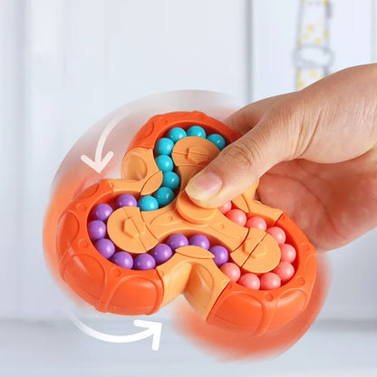 New Six-Sided Rotation Finger Bean Gyro: Antistress Fingertip Cube for Learning - Educational Magic Disk Toy, Ideal Kids Gift