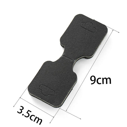 50PCS Blank Jewelry Display Cards — Foldable Adhesive Price Tag Holders for Necklaces & Bracelets, Small Business Packaging Supplies