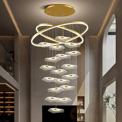 Nordic Stair Chandelier Pendant Light – Modern Ceiling Lighting for Living Room, Bedroom & Dining Room Home Interior Decoration Fixture