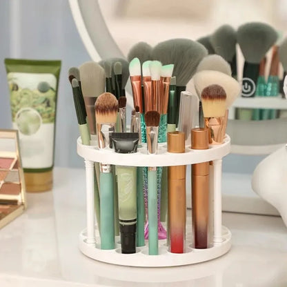Makeup Brush Storage Rack - Desktop Cosmetics Organizer for Lipstick, Brushes, and Dressing Table