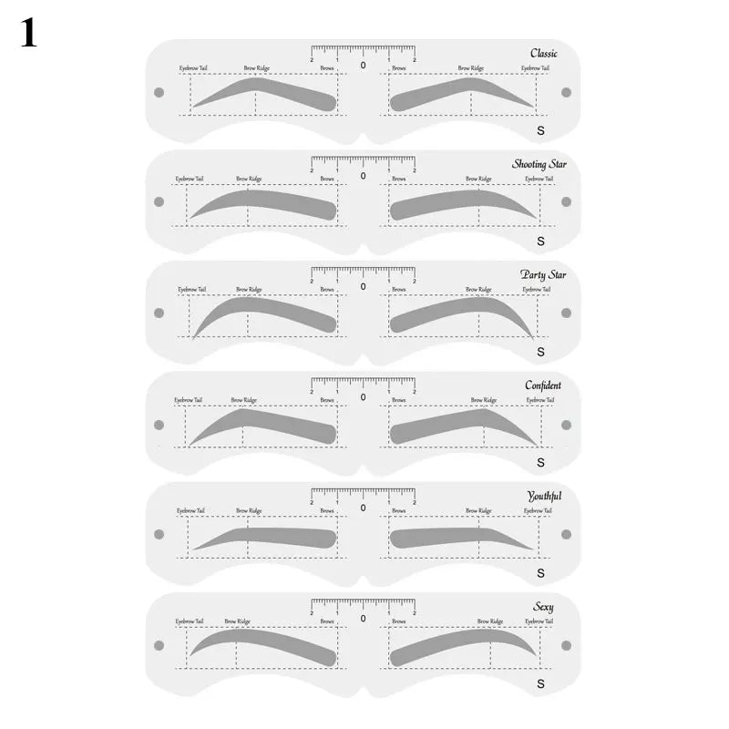Reusable Eyebrow Stencil Set – Soft Ruler Brow Definer & Styling Template for Precise Grooming