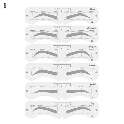 Reusable Eyebrow Stencil Set – Soft Ruler Brow Definer & Styling Template for Precise Grooming