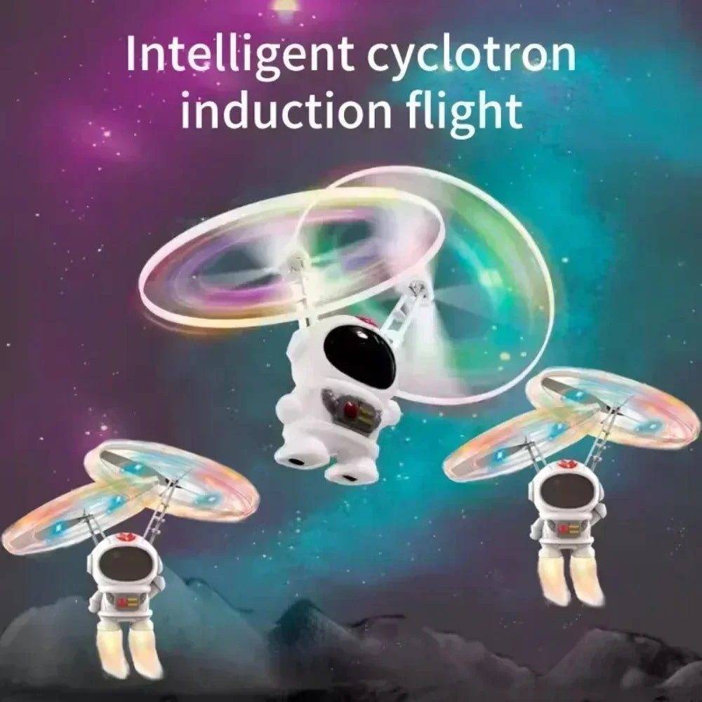Levitating Luminous Flying Robot Astronaut Toy – Hand-Controlled Drone with Lights, Interactive Outdoor Toy for Kids Gift