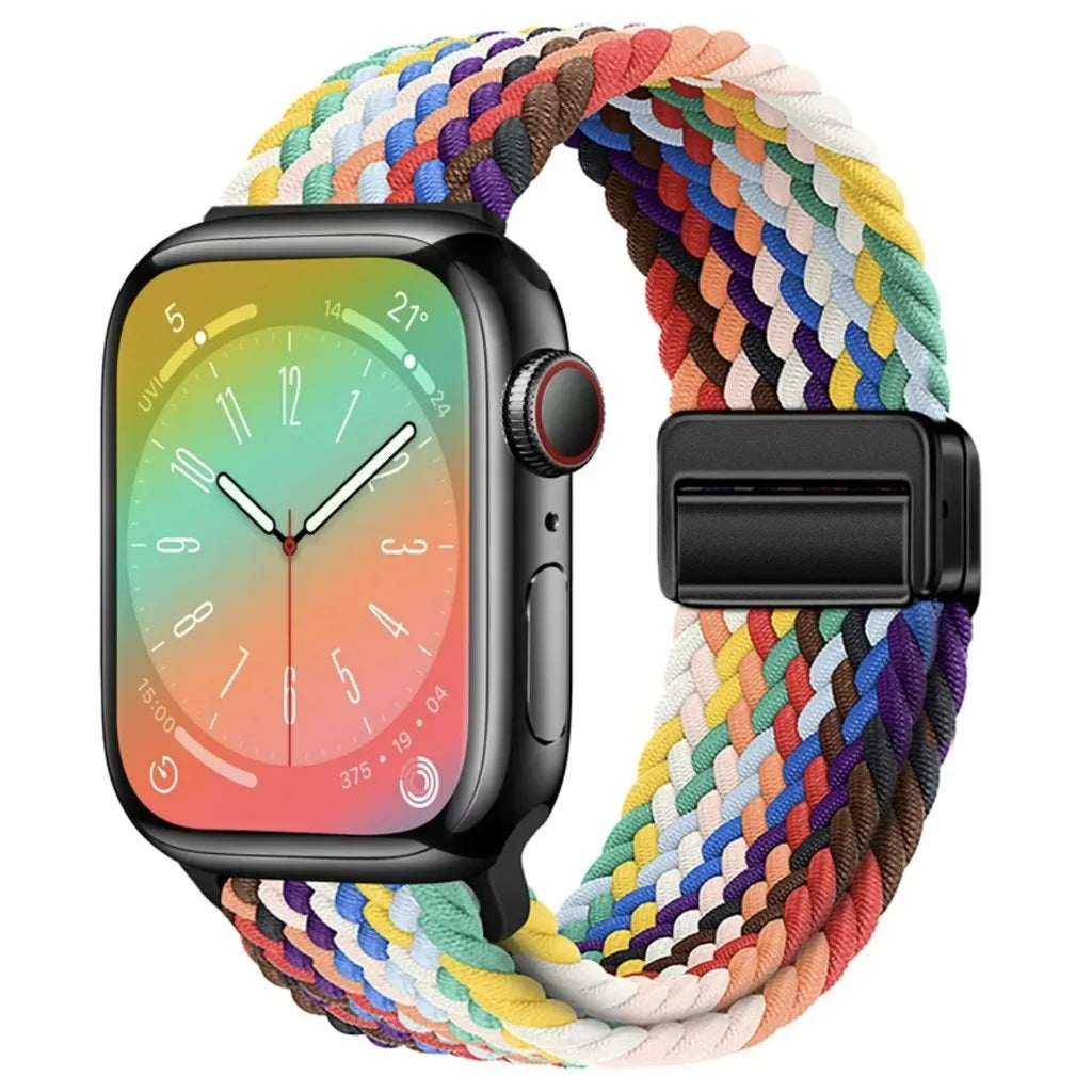 Nylon Braided Apple Watch Band - Durable Replacement Strap for Series 10/9/8/7/6/5/3 SE Ultra 49mm to 38mm