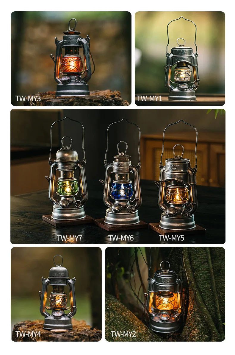 Thous Winds Memory Mini Oil Lamp – Portable Retro Camping Lantern for Hike, Picnic, and Backpacking