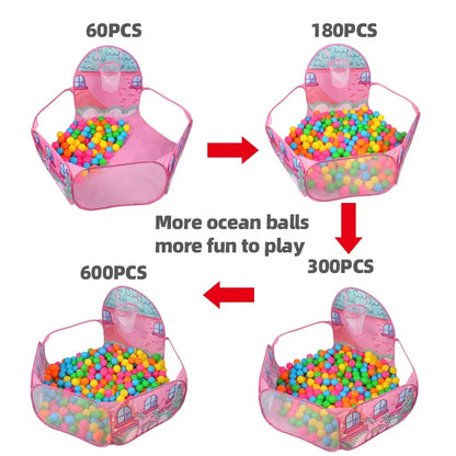 Foldable Kids Play Tent - Large Pop-Up Ball Pool Toy Enclosure for Indoor & Beach Fun