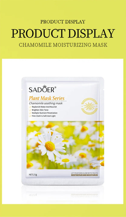 8PCS Natural Plant Facial Masks – Korean Skincare Hydrating, Moisturizing & Firming Face Care Set