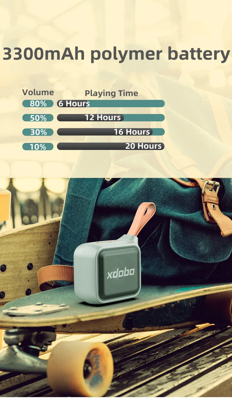 XDOBO Prince 1995 12W Portable Bluetooth Speaker – Powerful Bass, Waterproof, Smart & Wireless 5.2 Subwoofer