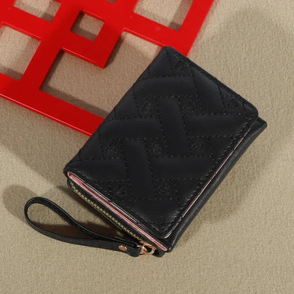 Men’s Fashion Embroidered Love Coin Purse – Trifold Wallet with Multi Card Slots