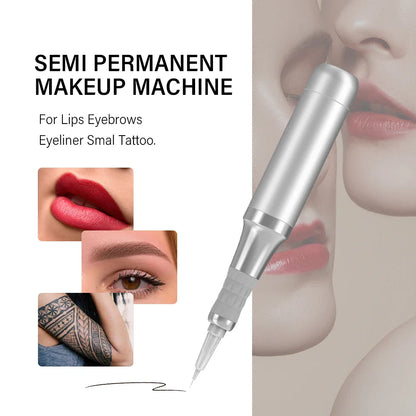 FAMISOO Professional Permanent Makeup Tattoo Machine Kit – Eyebrow, Eyeliner, Lip & Body with 6 Pigment Needles