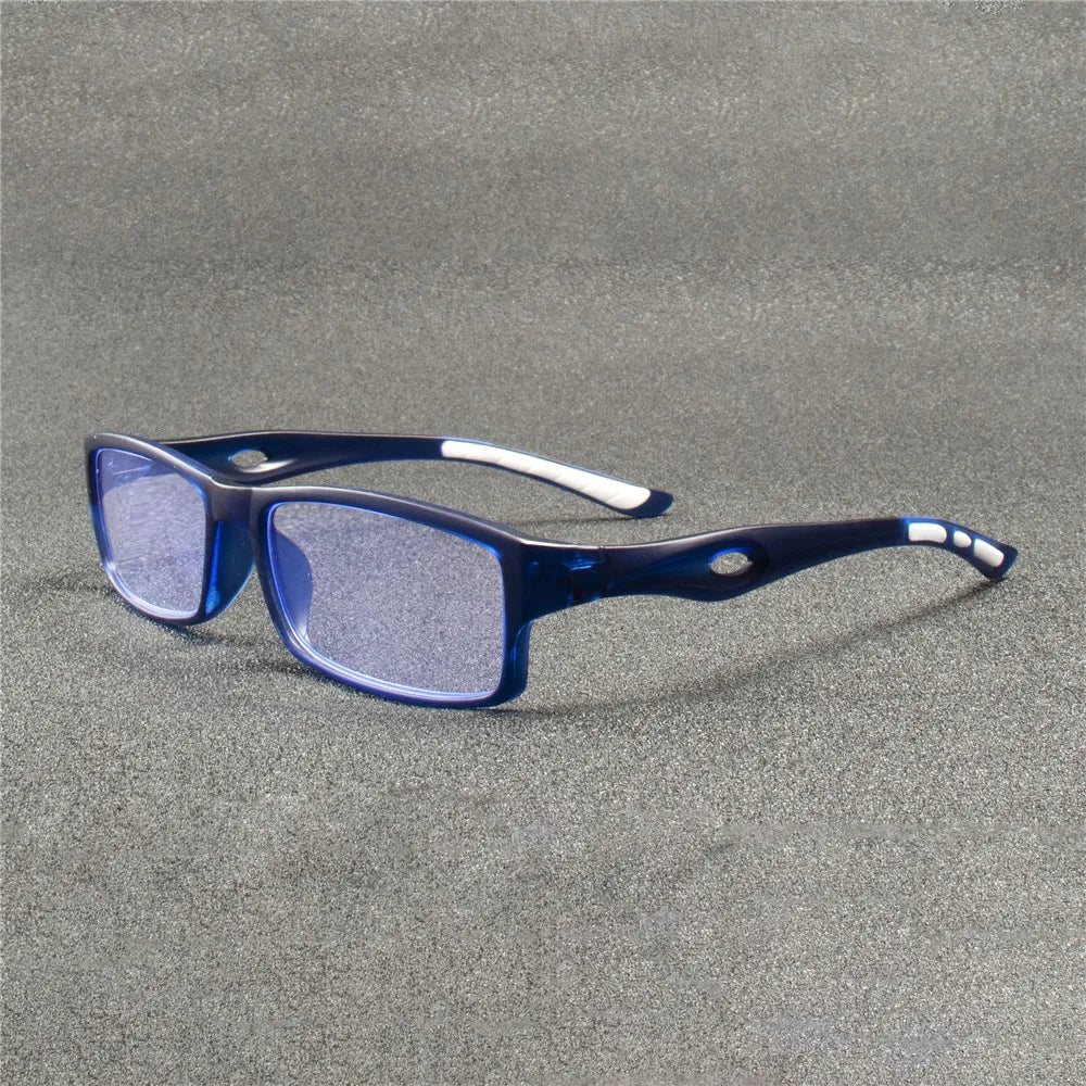 5PCS Sport Style Anti-Blue Light Reading Glasses – Rectangular Full Rim Non-Prescription Eyewear with PC Frame