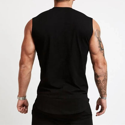Men's Cotton Gym Tank Top - Sleeveless Workout Bodybuilding Shirt Fitness Sportswear Muscle Singlet Vest