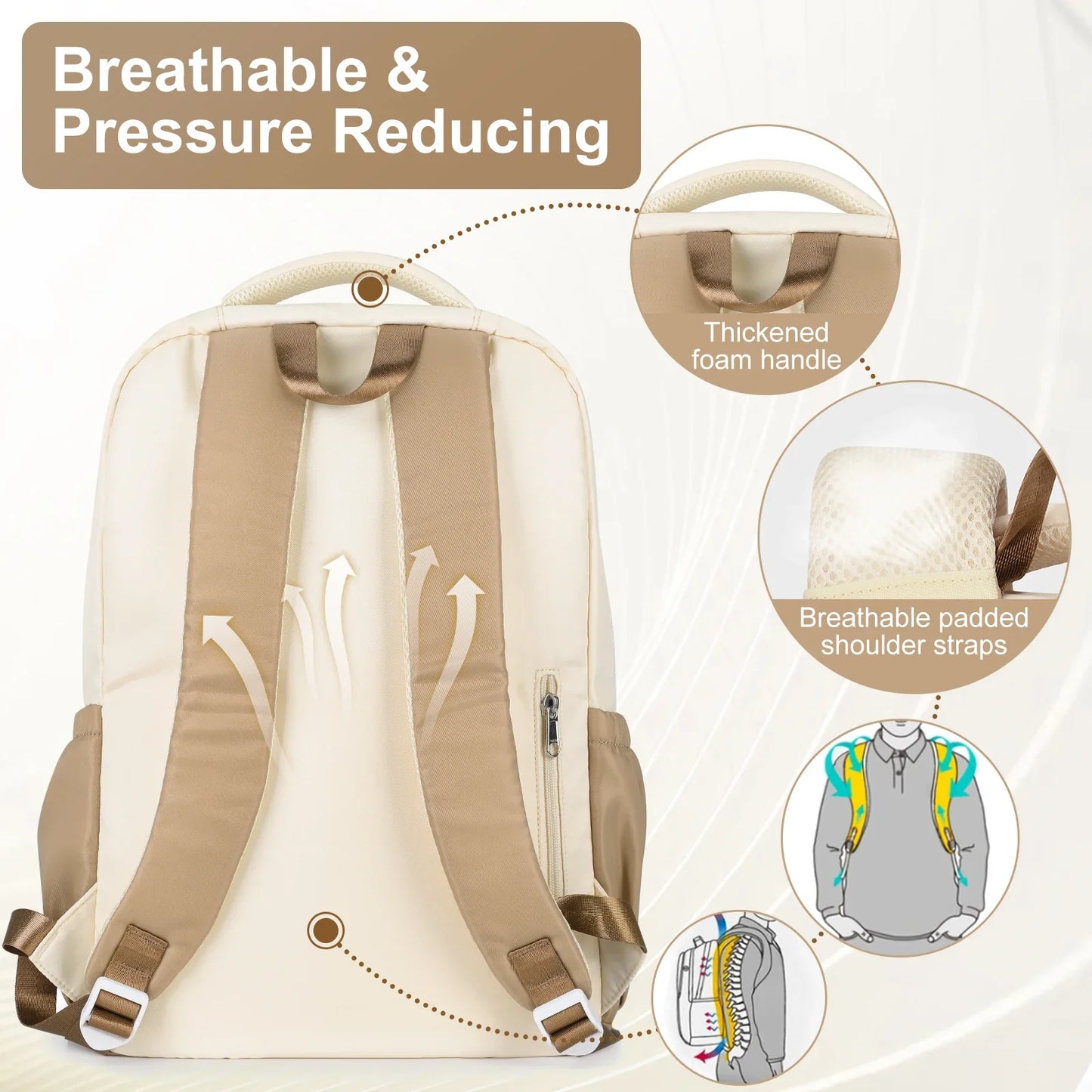 High-Capacity Student Backpack | Trendy Laptop & College Bag for Women, Girls, Travel & School BookBag