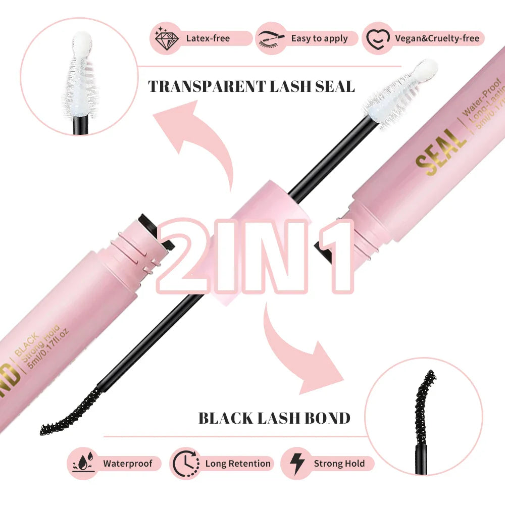 5ml Bond & Seal Eyelash Glue — Waterproof 2-in-1 Adhesive for Lash Clusters & Extensions