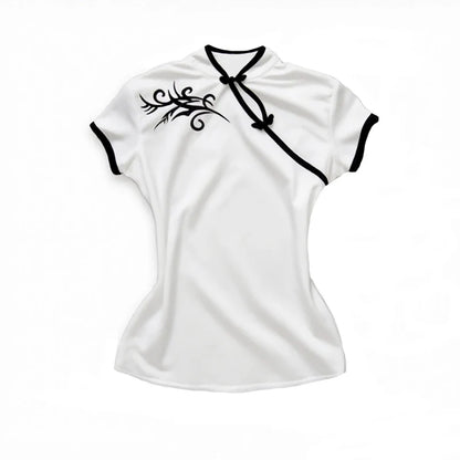 Y2K Stripe Pattern Cotton T-Shirt – Casual Chic Slim Fit Women’s Urban Streetwear Harajuku Emo Hip Hop Aesthetic Top