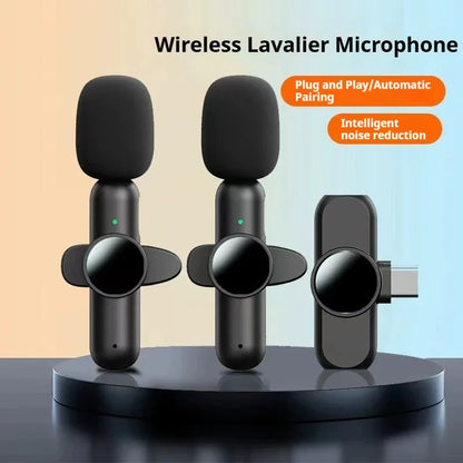 Wireless Mini Lavalier Microphone – Portable Noise-Reduction Lapel Mic for iPhone & Android Video Recording