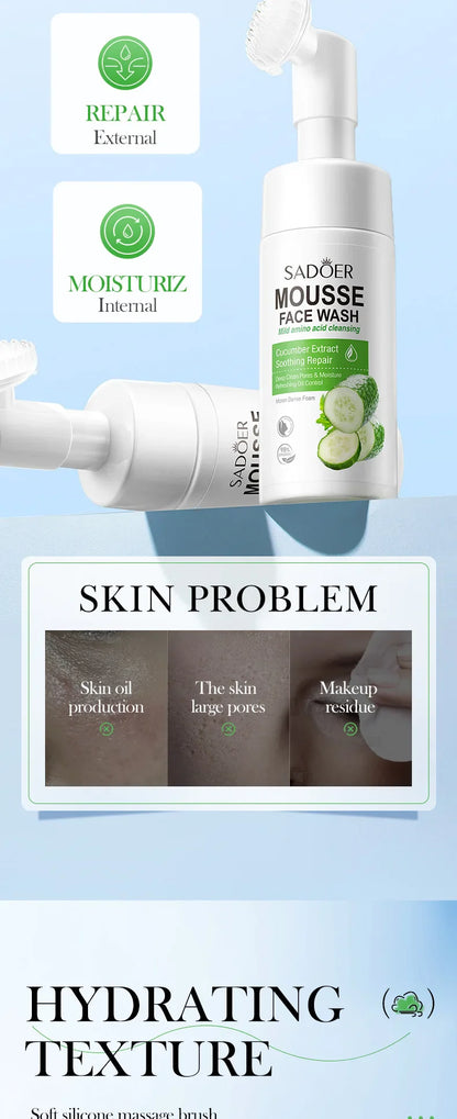 SAODER Fruits Facial Cleanser – Moisturizing & Hydrating Face Wash Foam with Massage for Skincare