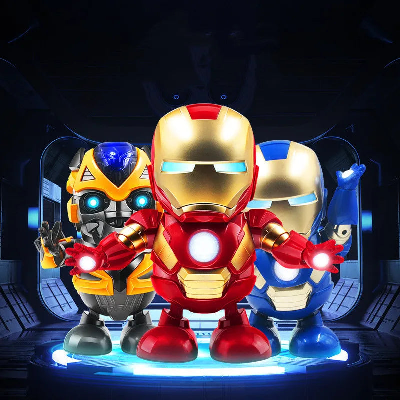 Marvel Iron Man Dance Action Figure – LED Light Singing Robot, Spiderman & Avengers Superhero Toy, Kid’s Christmas Gift