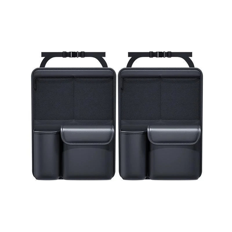 Car Trunk Leather Storage Bag – Foldable Seat Back Tools Organizer, UV-Protected Multifunctional Hanging Organizer for SUVs
