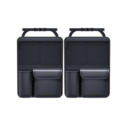 Car Trunk Leather Storage Bag – Foldable Seat Back Tools Organizer, UV-Protected Multifunctional Hanging Organizer for SUVs