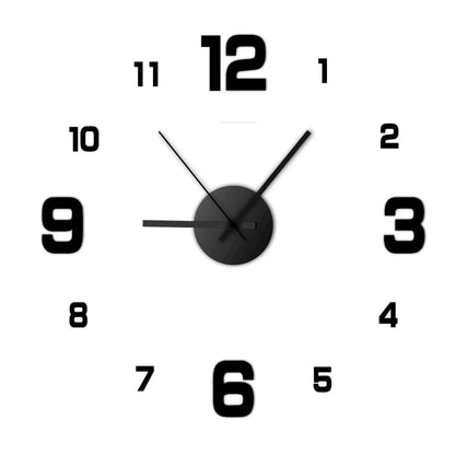 Creative Frameless DIY Wall Clock — Silent Modern Home & Office Wall Decoration for Living Room, Bedroom, and Art Spaces