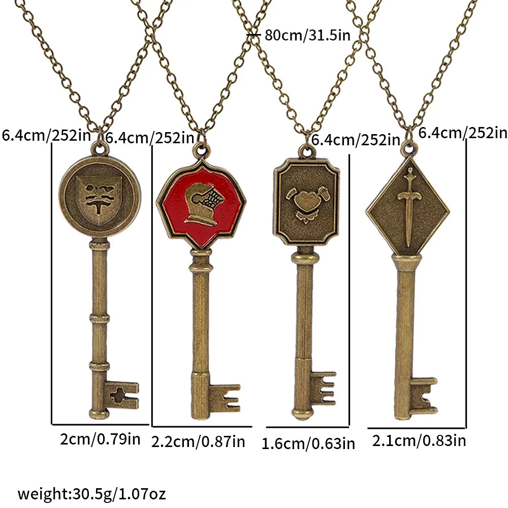 Resident Evil Style Pendant Necklace Set - 4 Vintage Collectible Fan Necklaces