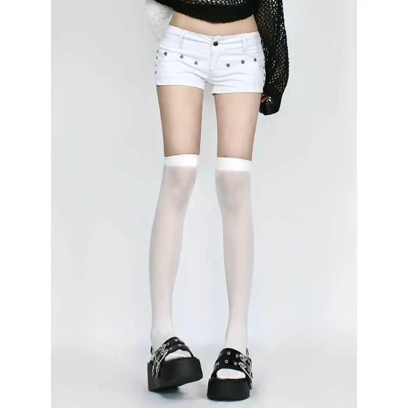 Summer Women’s Y2K Streetwear Gyaru Harajuku Vintage Low Rise 2000s Denim Jean Shorts Hot Pants