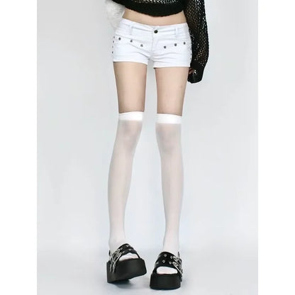 Summer Women’s Y2K Streetwear Gyaru Harajuku Vintage Low Rise 2000s Denim Jean Shorts Hot Pants