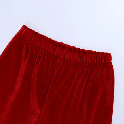 2025 Kids Christmas Pajama Set – Velvet Long Sleeve Sleepwear with Pants