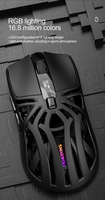 SmailWolf RS8 Wireless Gaming Mouse – Bluetooth & 2.4G, Lightweight E-Sports Mouse, 10,000 DPI, Triple Mode