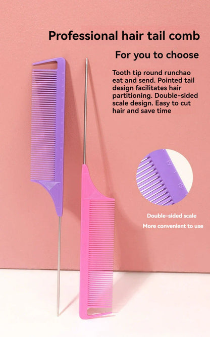 New Three-Piece Hair Brush Set – Sharp-Tail Comb, Three-Row Hair Comb, Steel Needle Mouse Tail Comb & Eyebrow Brush Tool
