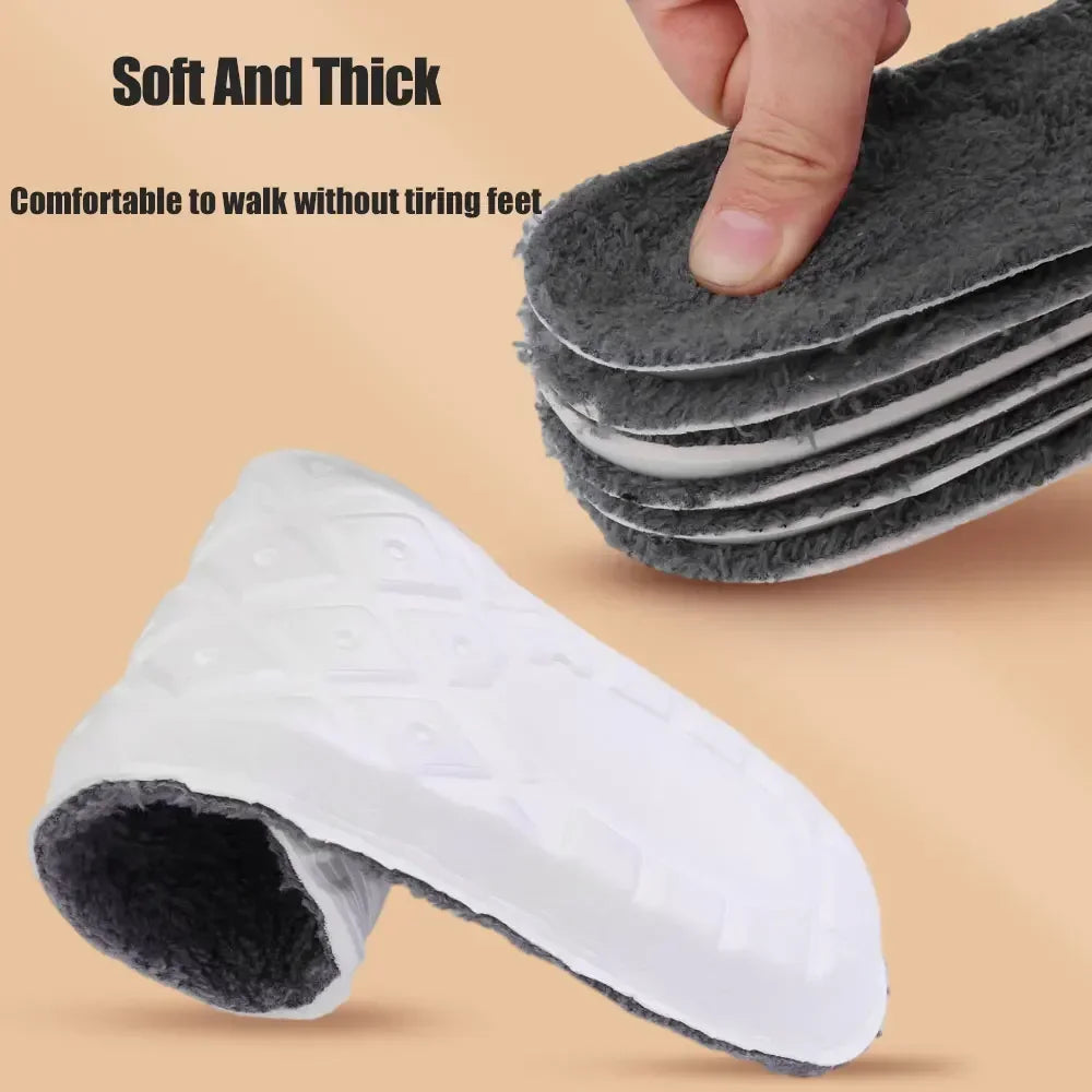 2PCS Self-Heating Thermal Insoles – Winter Warm Wool Memory Foam Shoe Pads for Men & Women Sports Shoes