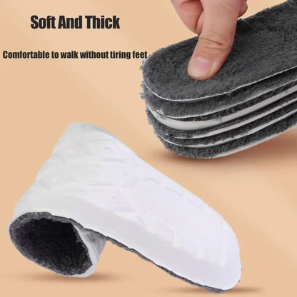 2PCS Self-Heating Thermal Insoles – Winter Warm Wool Memory Foam Shoe Pads for Men & Women Sports Shoes