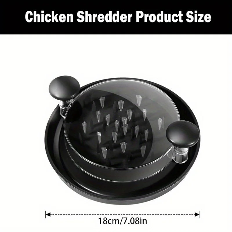Upgraded Chicken Shredder with Transparent Cover - Large, Anti-Slip Rotating Chopping Tool for Chicken, Beef, Cabbage, and Vegetables