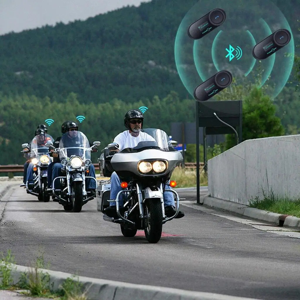 Freedconn T Com SC Bluetooth Motorcycle Intercom – Helmet Headset, Wireless Communication, BT 5.0, Music Share, 6 Riders, FM
